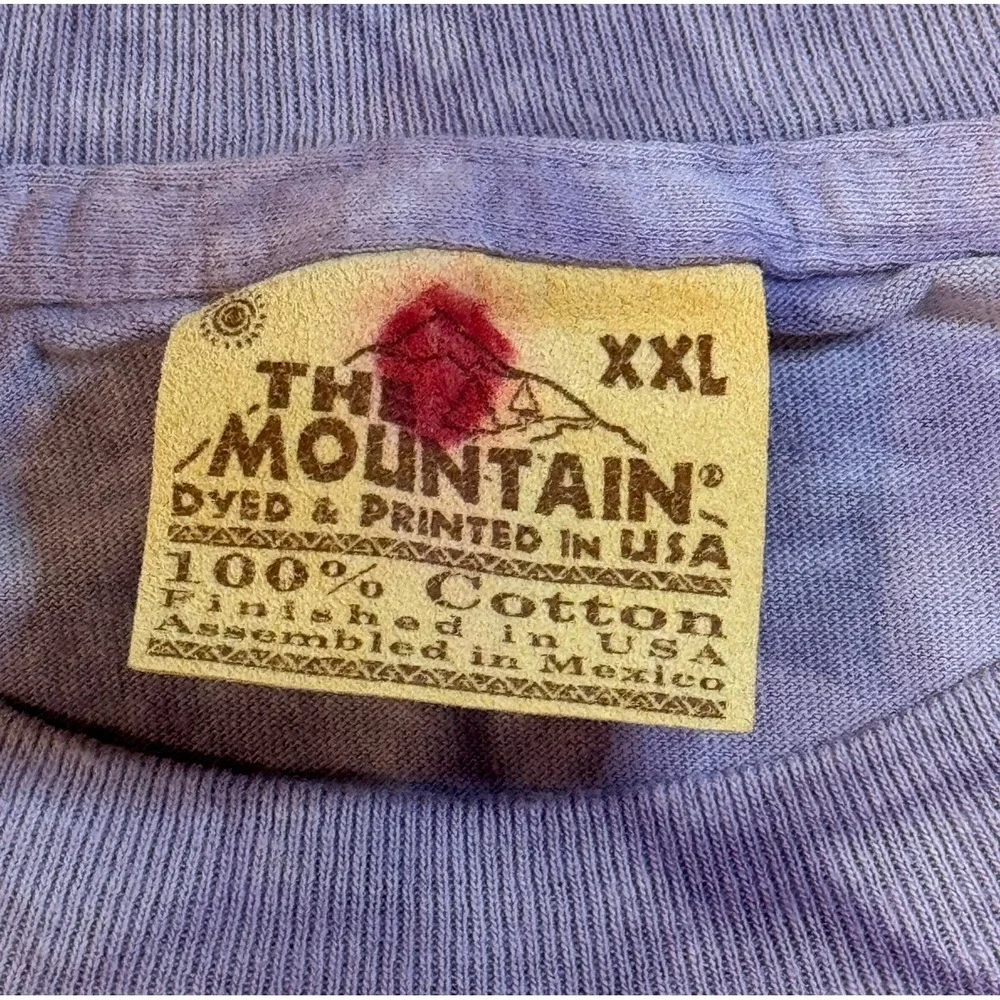 VTG Y2K The Mountain Purple Tie Dye Wood Butterfly Pixie Fairy T Shirt Men's 2XL